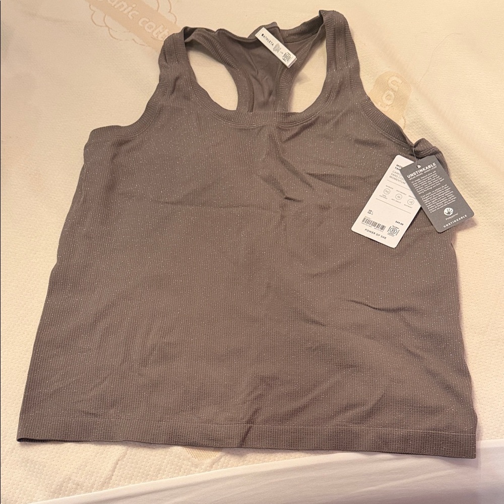 Athleta Momentum Seamless Tank NWT | Chocolate Racerback Workout Top | Size L
